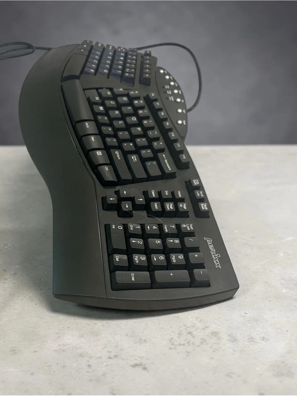 Perixx Ergonomic Split Keyboard in Black and Logic mouse- both like new!